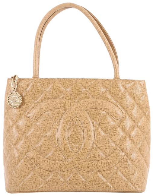 Chanel Medallion Quilted Brown Caviar Tote