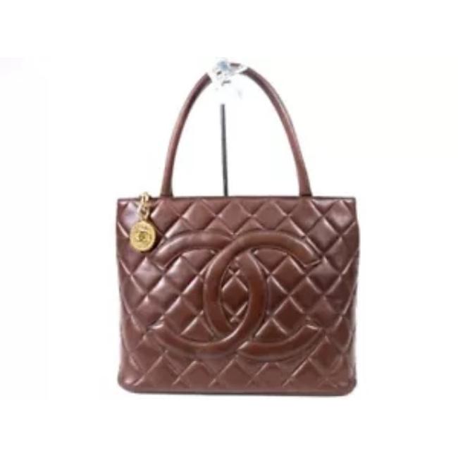 Chanel Medallion Quilted Brown Tote