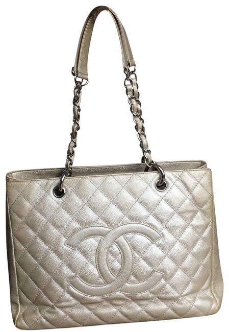 Chanel Medium Gst Metallic Leather Tote