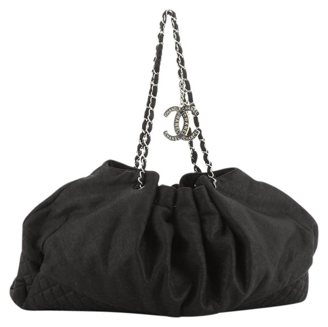 Chanel Melrose Cabas Medium Black Jersey Tote