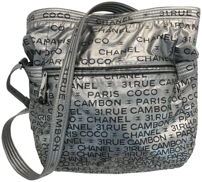 Chanel Messenger Unlimited Silver Gray Nylon Tote