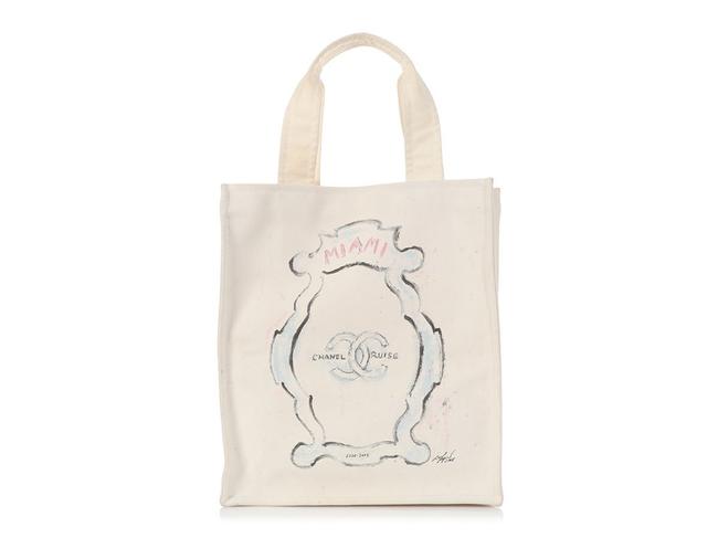 Chanel Miami Cruise Large Off White Canvas Tote
