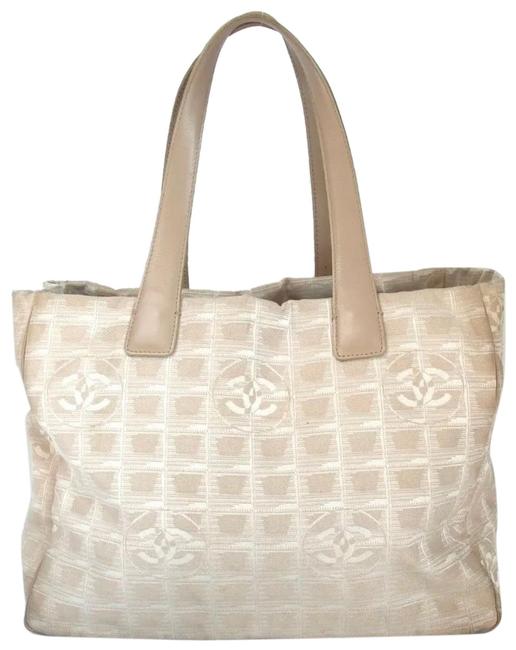 Chanel Mini Travel Line Cream Canvas Tote