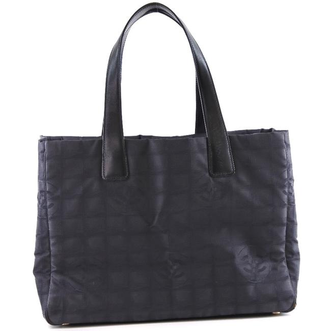 Chanel Mm Canvas Ladies Black New Travel Line Tote