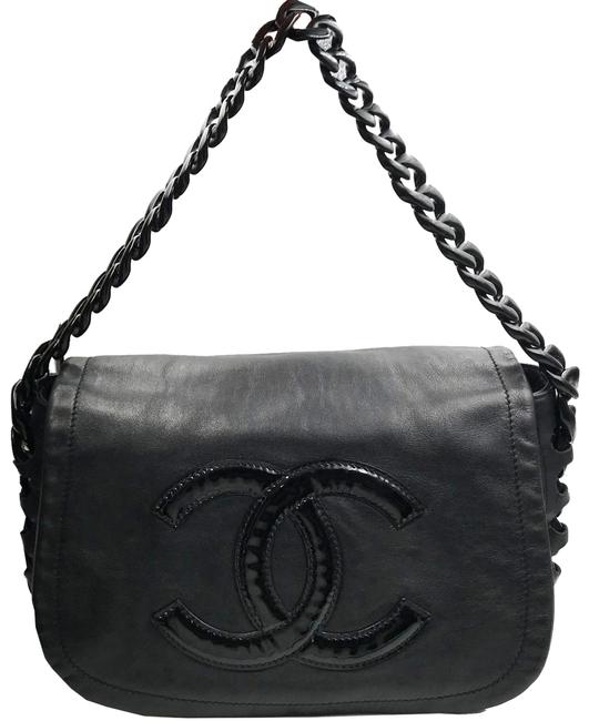 Chanel Shoulder Bag Modern Chain Rhodoid Flap Black Lambskin Tote