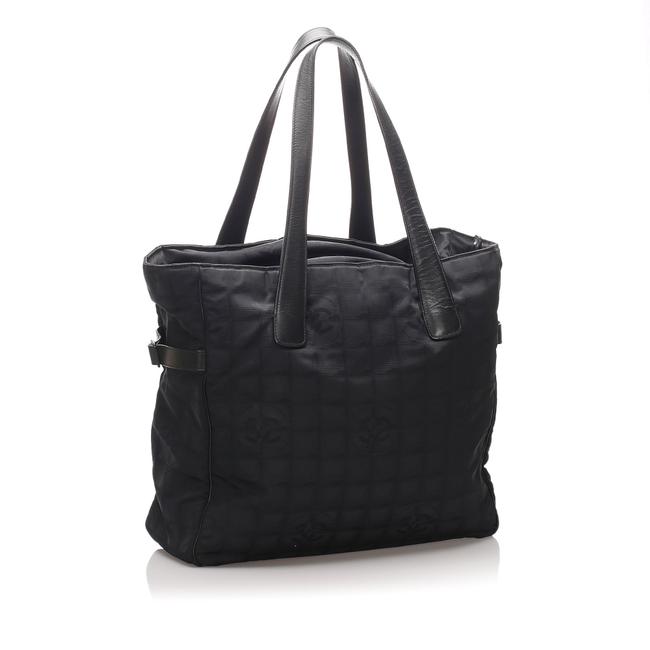 Chanel New Travel Line Black Leather Tote