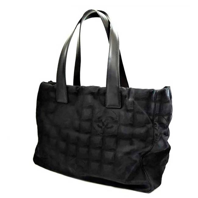 Chanel New Travel Line Mm Black Tote