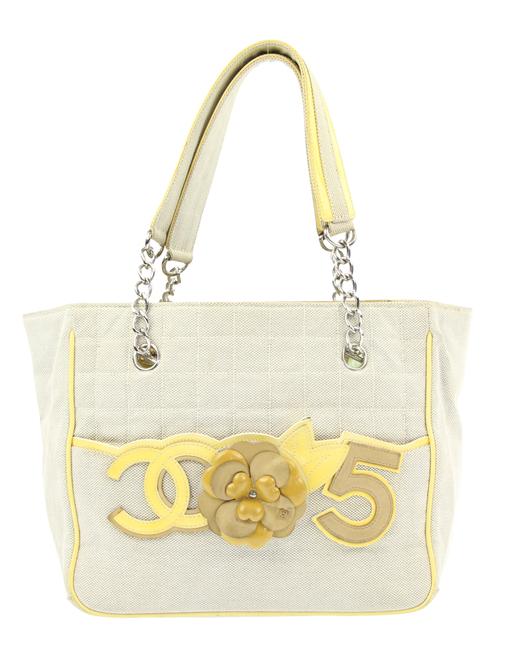 Chanel No. 5 Camellia Beige Canvas Tote
