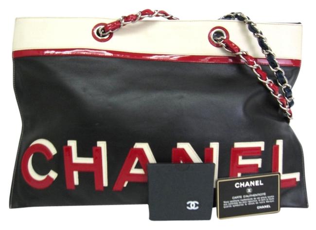 Chanel Bag No.5 BlackRedBlue BlackRedBlue Lamb Skin Tote