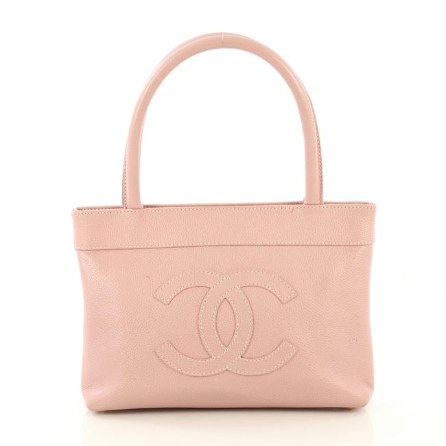 Chanel Open Top Handle Pastel Pink Leather Tote