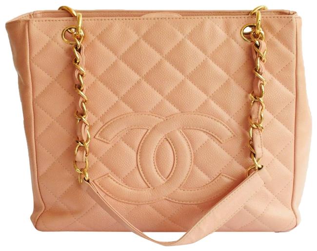 Chanel Petite Shopper Gold Chain Strap Caviar 2003 Pink Leather Tote