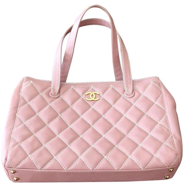 Chanel Pink Quilted Leather Tote