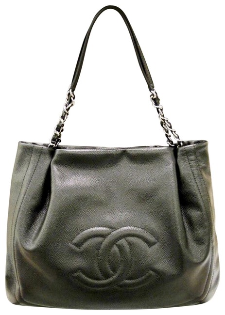 Chanel Pleated Timeless Black Caviar Leather Tote