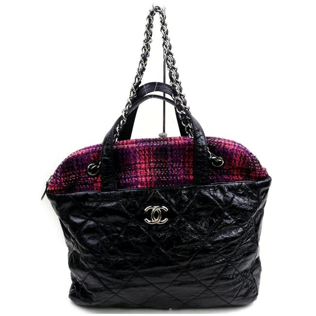 Chanel Portobello Bag Quilted Chain 2way Black Tote