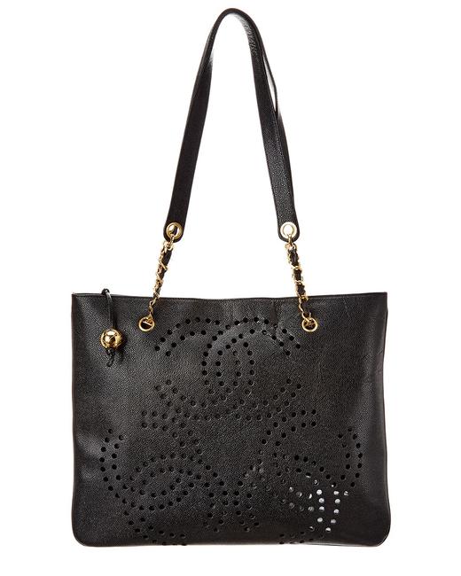Chanel Pre owned Black Caviar Leather Large Cc No Color Tote
