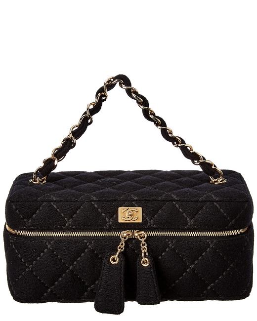 Chanel Pre owned Quilted Fabric Vanity Tote