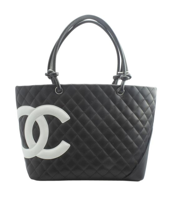 Chanel Quilted 152024 Black Leather Tote
