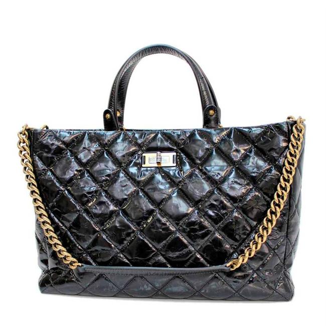 Chanel Quilted Chain 2way Patent Leather 15746955 Black Quilting Tote
