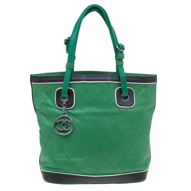 Chanel Bag Club Quilted Country Green Leather Tote