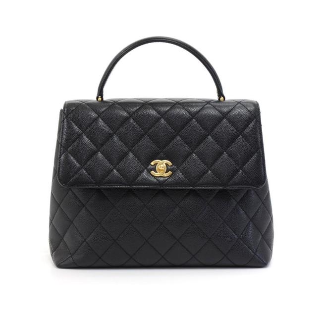 Chanel Quilted Kelly Black Leather Tote