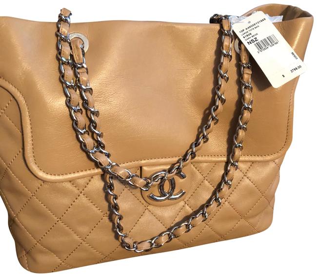 Chanel Bag Quilted Large Dark Beige Leather Tote