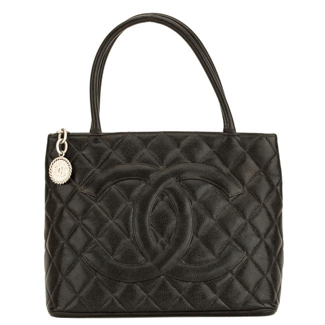 Chanel Quilted Medallion 4077018 Black Caviar Tote