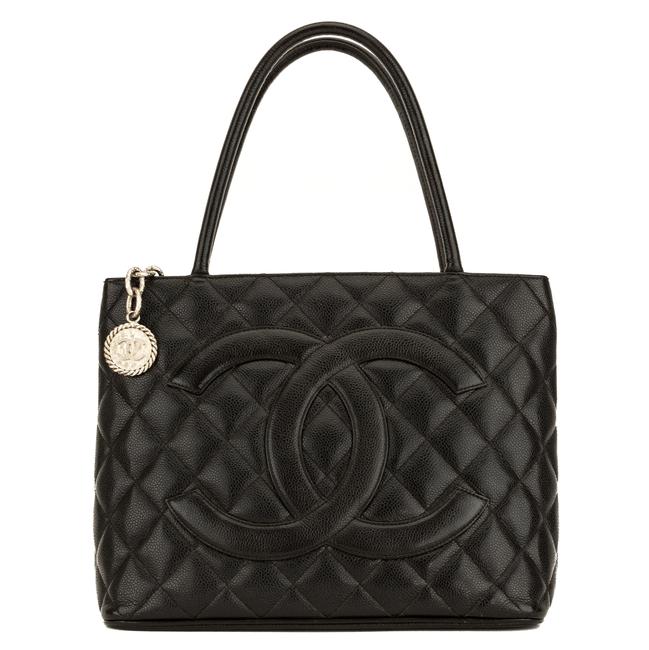 Chanel Quilted Medallion 4078012 Black Caviar Tote