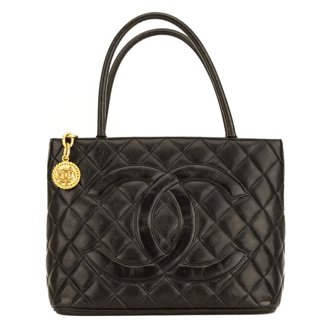 Chanel Quilted Medallion 4093029 Black Caviar Tote