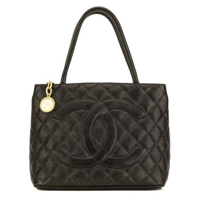 Chanel Quilted Medallion 4093030 Black Caviar Tote