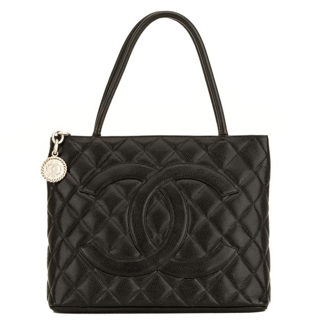 Chanel Quilted Medallion 4100030 Black Caviar Tote