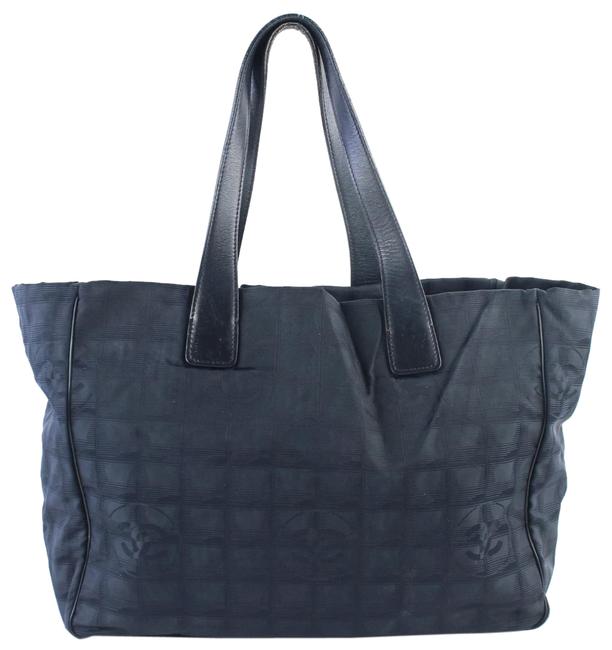 Chanel Quilted New Line 16cz0706 Black Canvas Tote