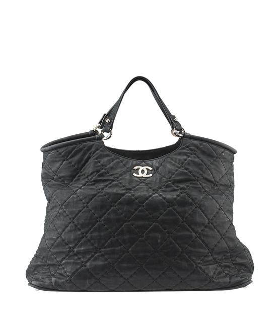 Chanel Shoulder Bag Quilted 136668 Black Leather Tote