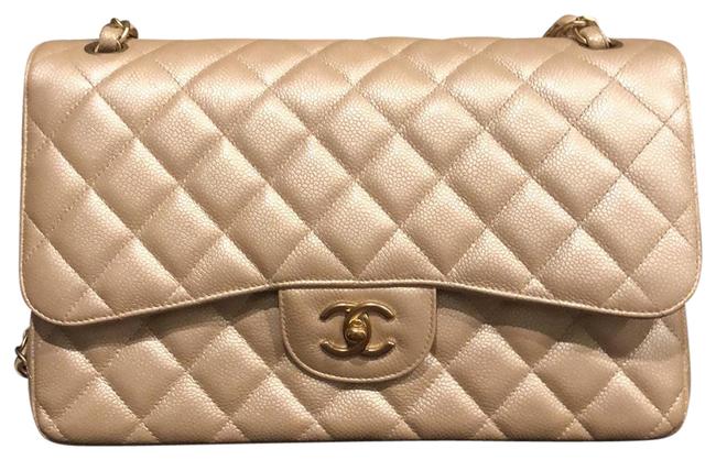Chanel Rare Limited Color Caviar Jumbo PearlChampagne Tote