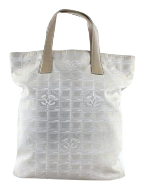 Chanel Rare Tall New Line Travel 222900 Beige Nylon Tote