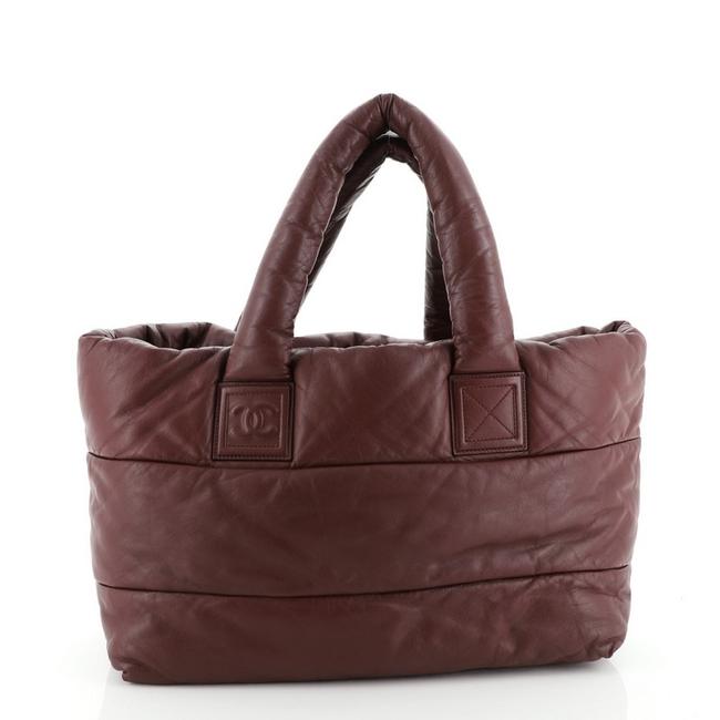 Chanel Reversible Cocoon Coco Quilted Lambskin Medium Red Leather Tote