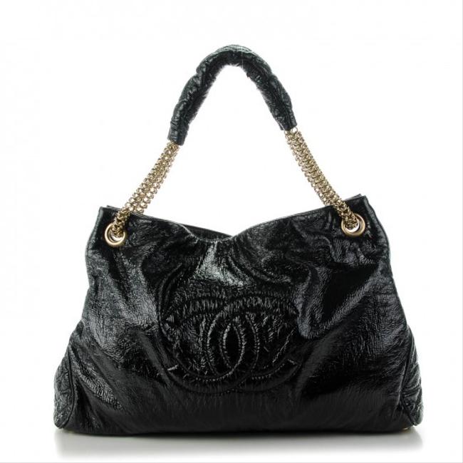Chanel Rodeo Drive Black Patent Vinyl Tote