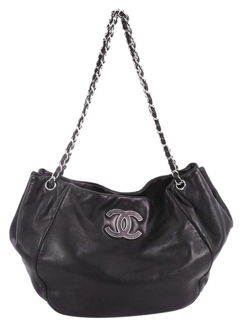 Chanel Sensual Cc Large Black Lambskin Leather Tote