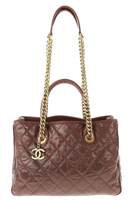 Chanel Shiva Oxblood Red Leather Tote
