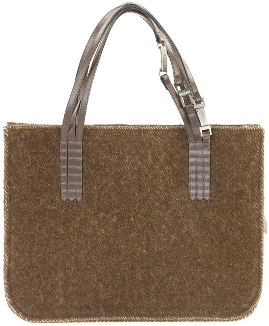 Chanel Shopper Brown Wool Tote
