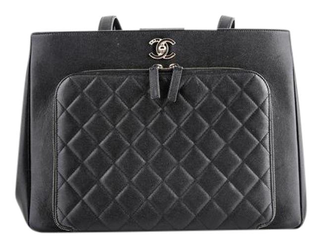 Chanel Shopper Black Leather Tote