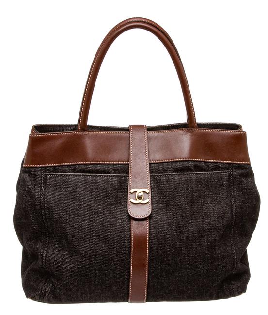 Chanel Shopping 495694 Blue Denim Tote