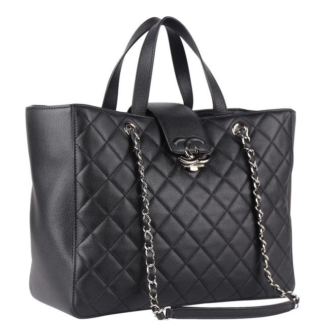 Chanel Shopping 8407 Black Caviar Leather Tote