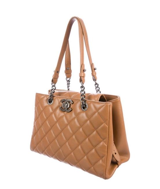 Chanel Shopping Bag Boy Camel Calfskin Leather Tote