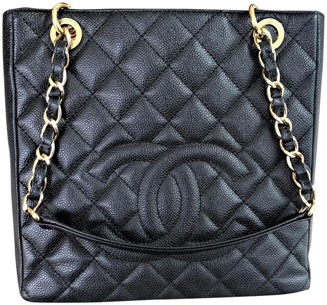 Chanel Shopping Bag Petite Shopper Pst Quilted Caviar Black Leather Tote