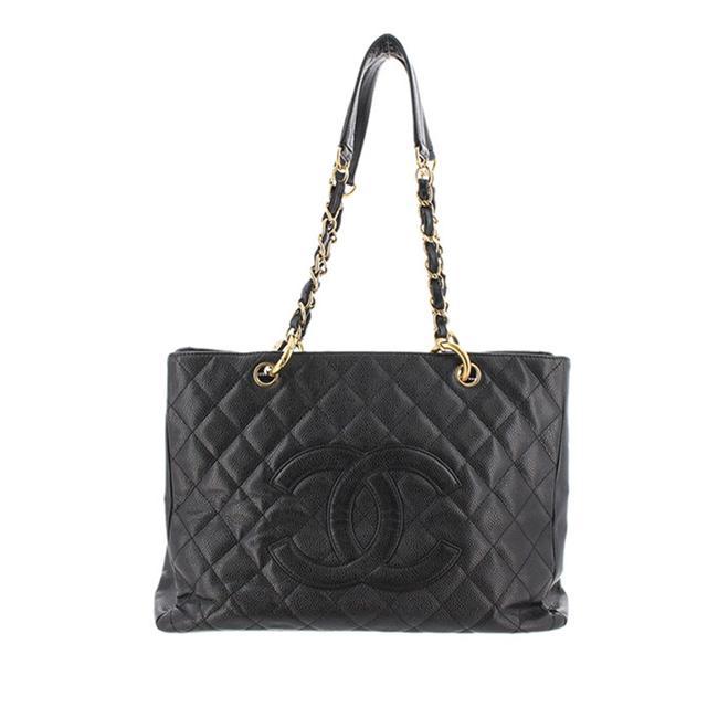 Chanel Shopping Caviar Grand Black Leather Tote