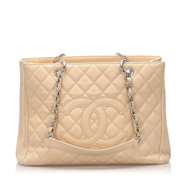 Chanel Shopping Caviar Grand Brown Leather Tote