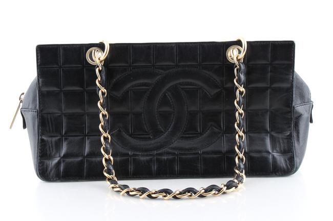 Chanel Shopping Cc Chocolate Black Leather Tote