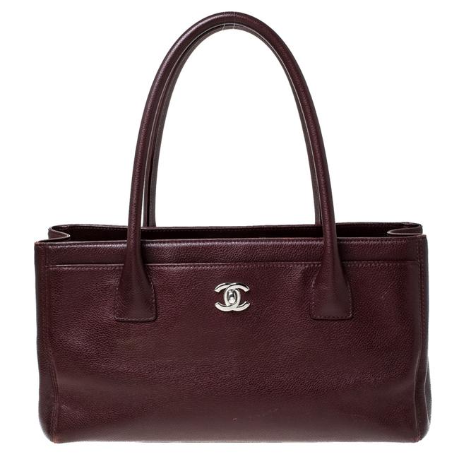 Chanel Shopping Cerf Burgundy Leather Tote
