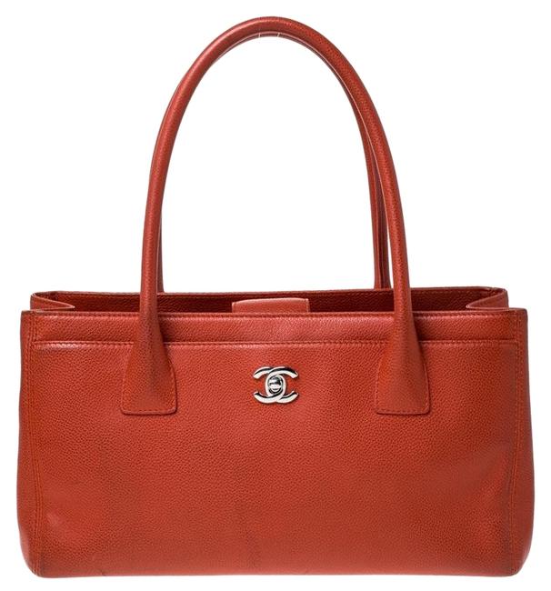 Chanel Shopping Cerf Orange Leather Tote