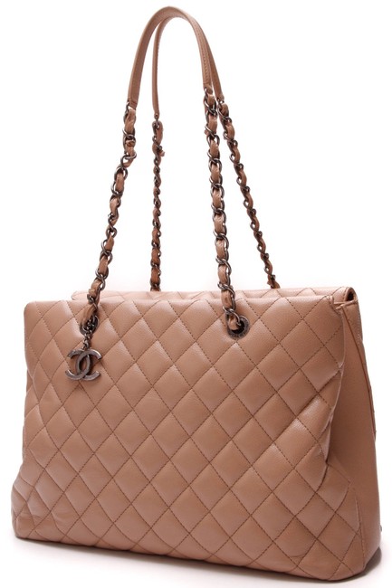 Chanel Shopping City Nude Caviar Beige Leather Tote